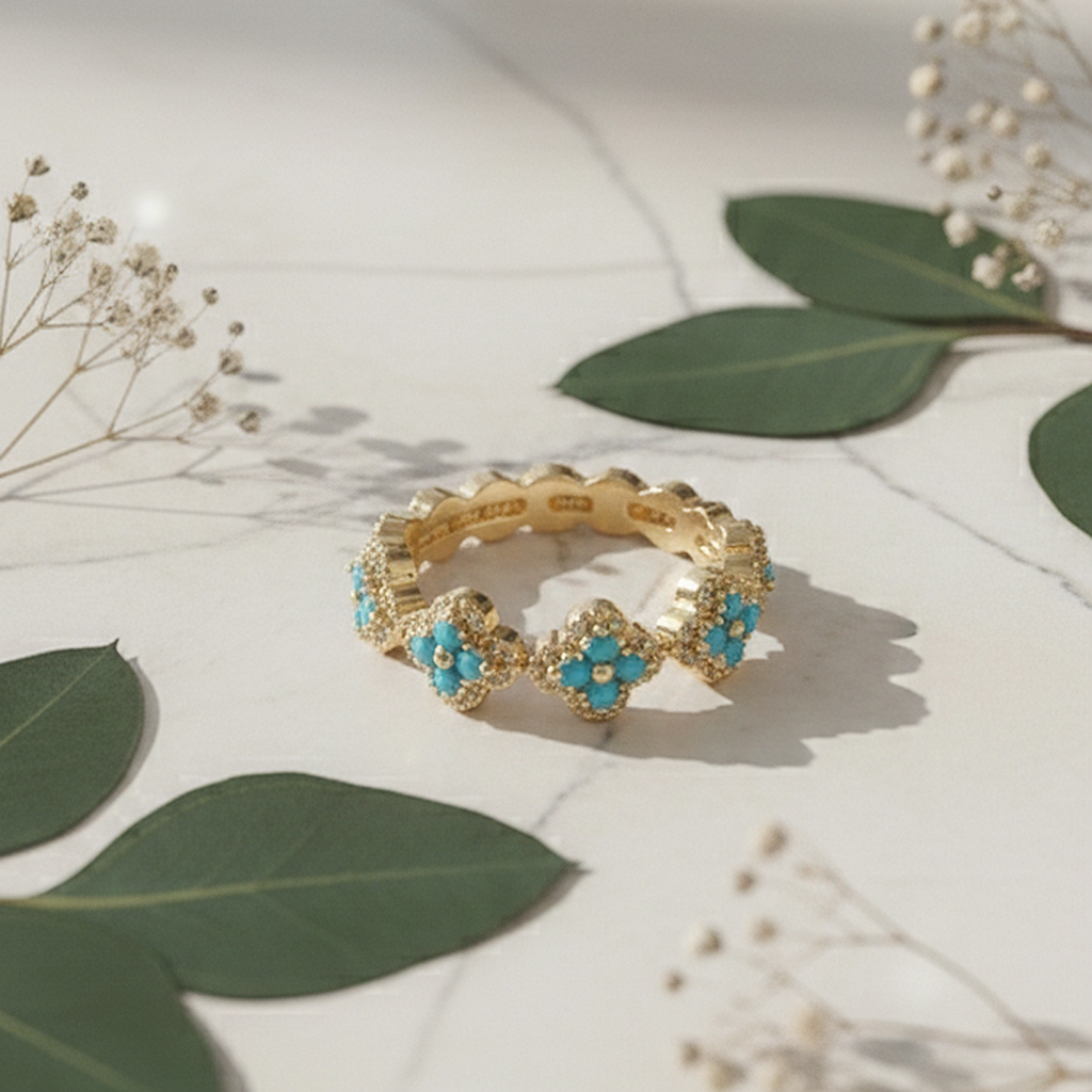 Azure Clover ring