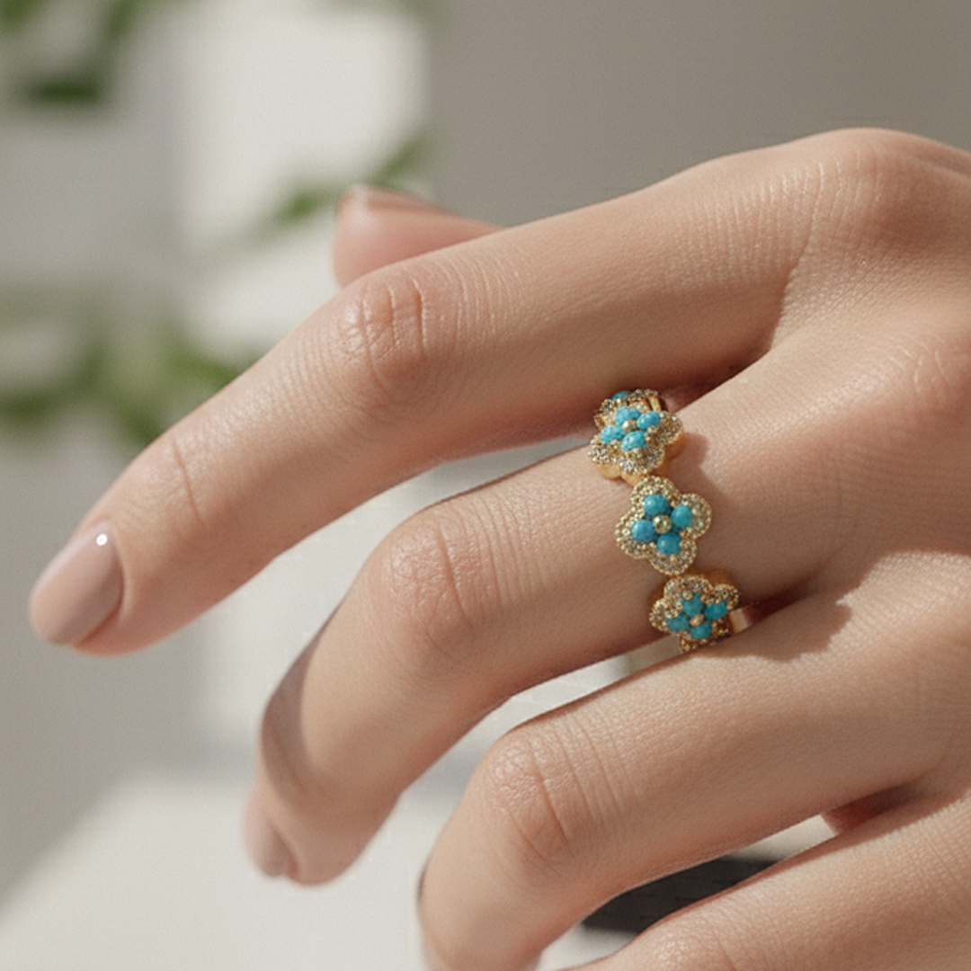 Azure Clover ring