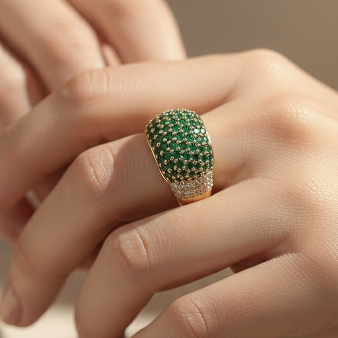 Emerald Dome statement ring