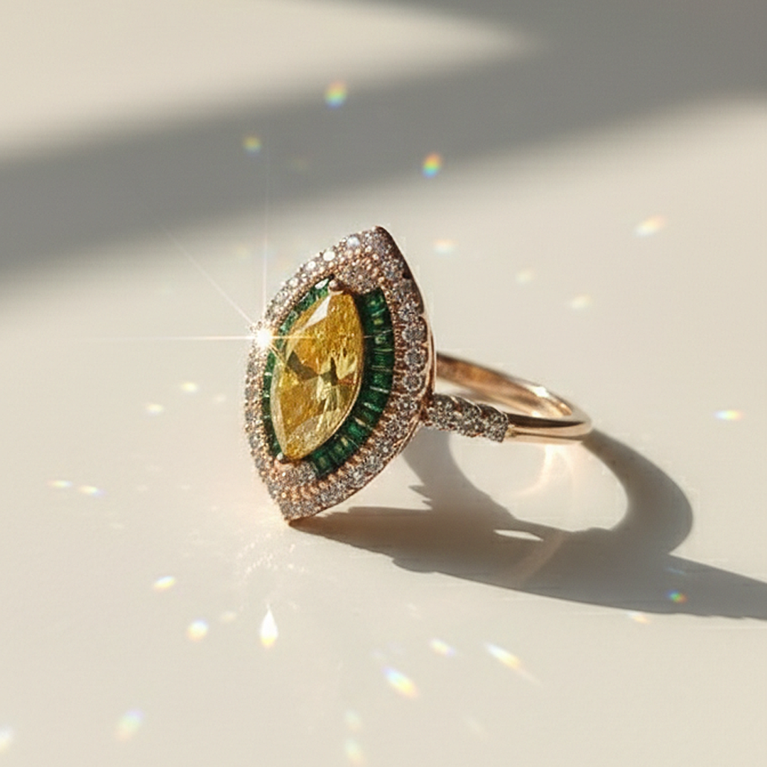 Sunlit marquise ring