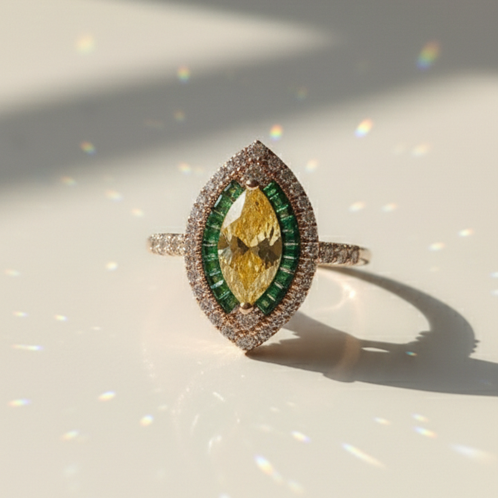 Sunlit marquise ring
