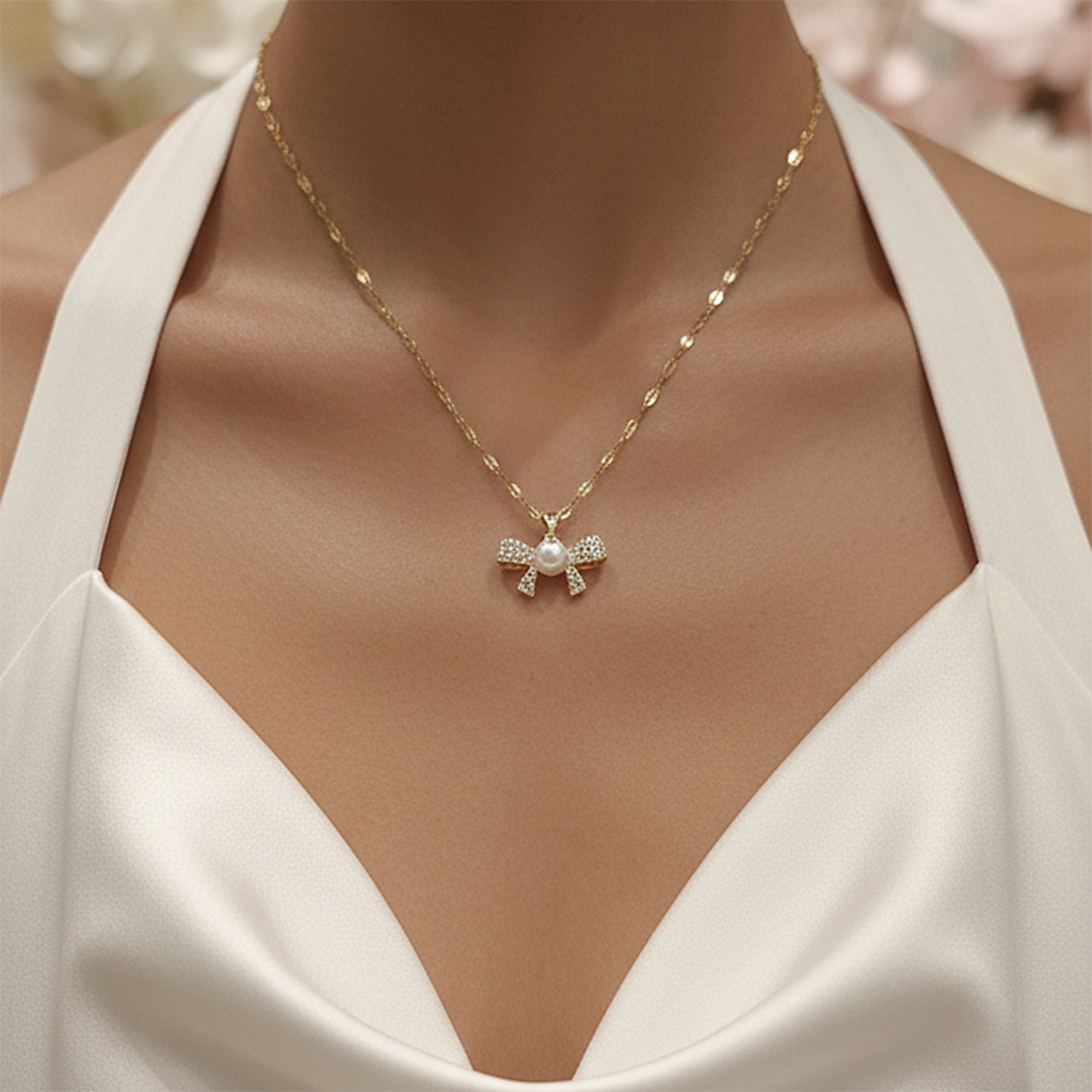 Pearlescent Bow Pendant