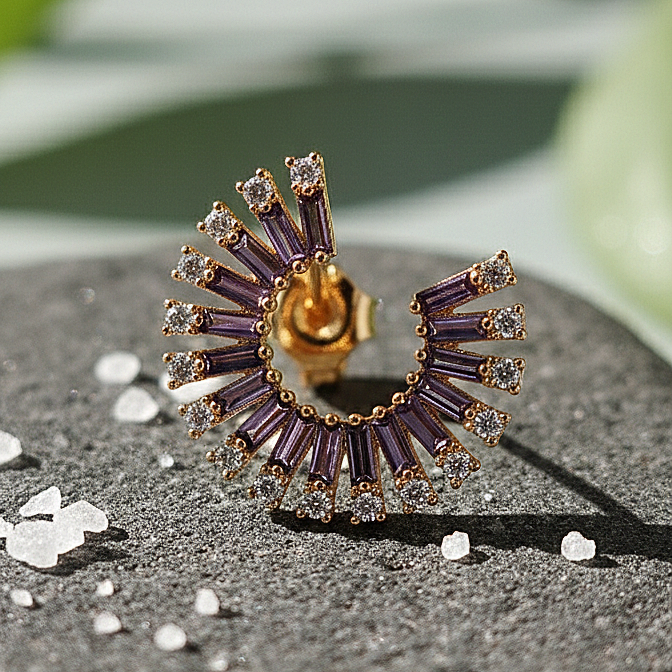 Amethyst Spiral Earrings