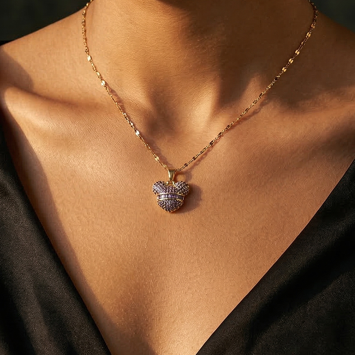 Amethyst Mickey Pendant