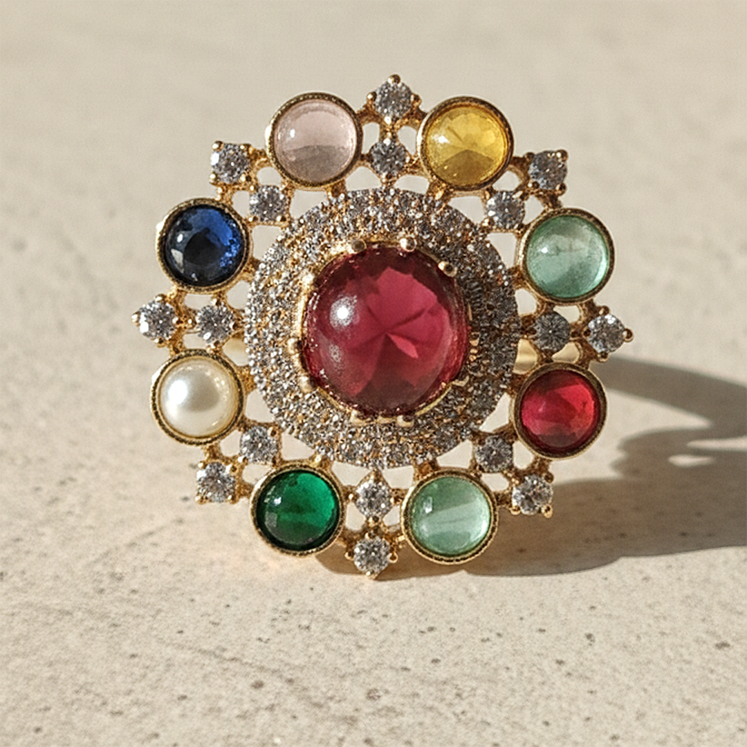 Navratna Bloom Ring