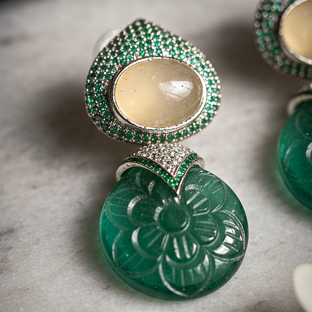 Emerald Bloom Earrings