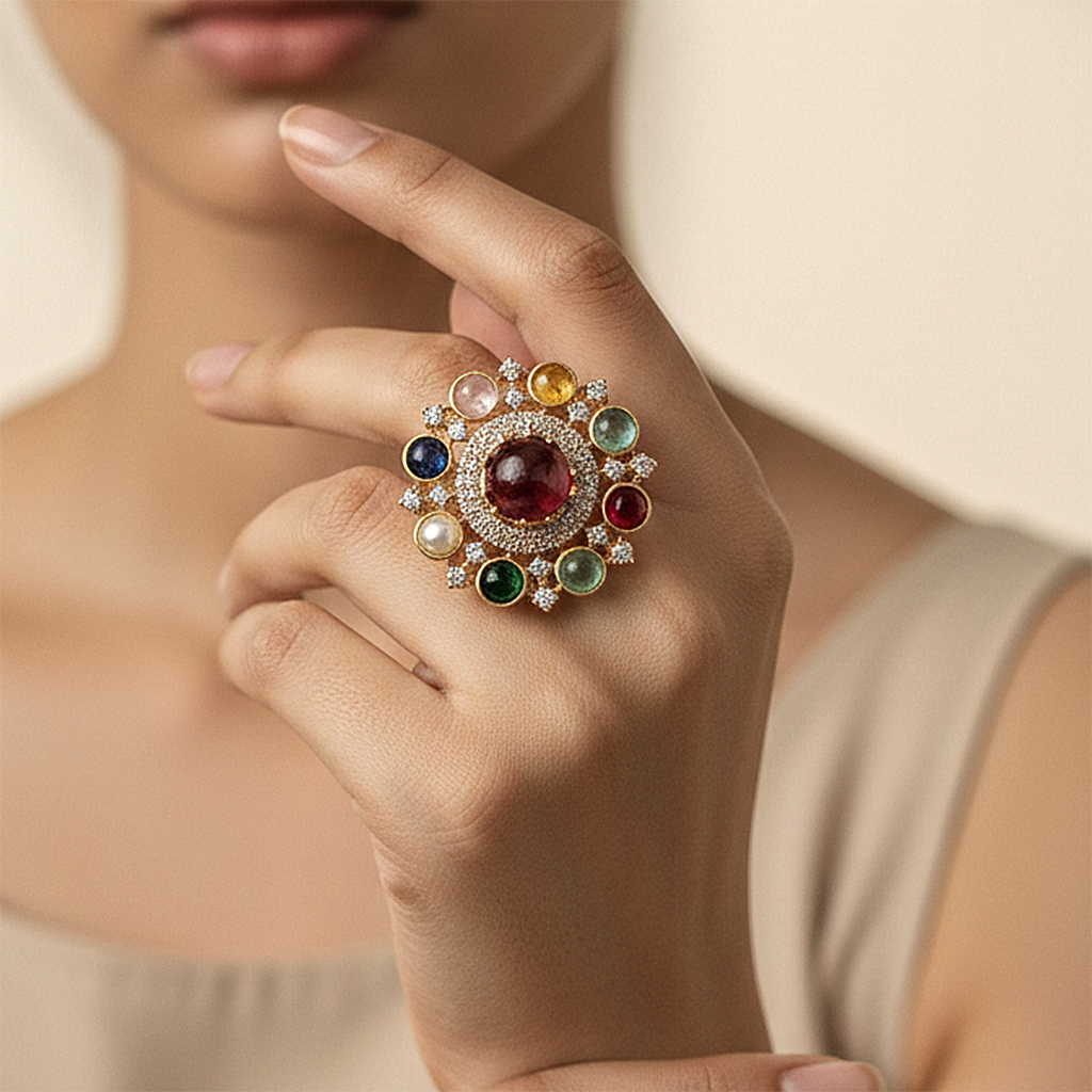 Navratna Bloom Ring