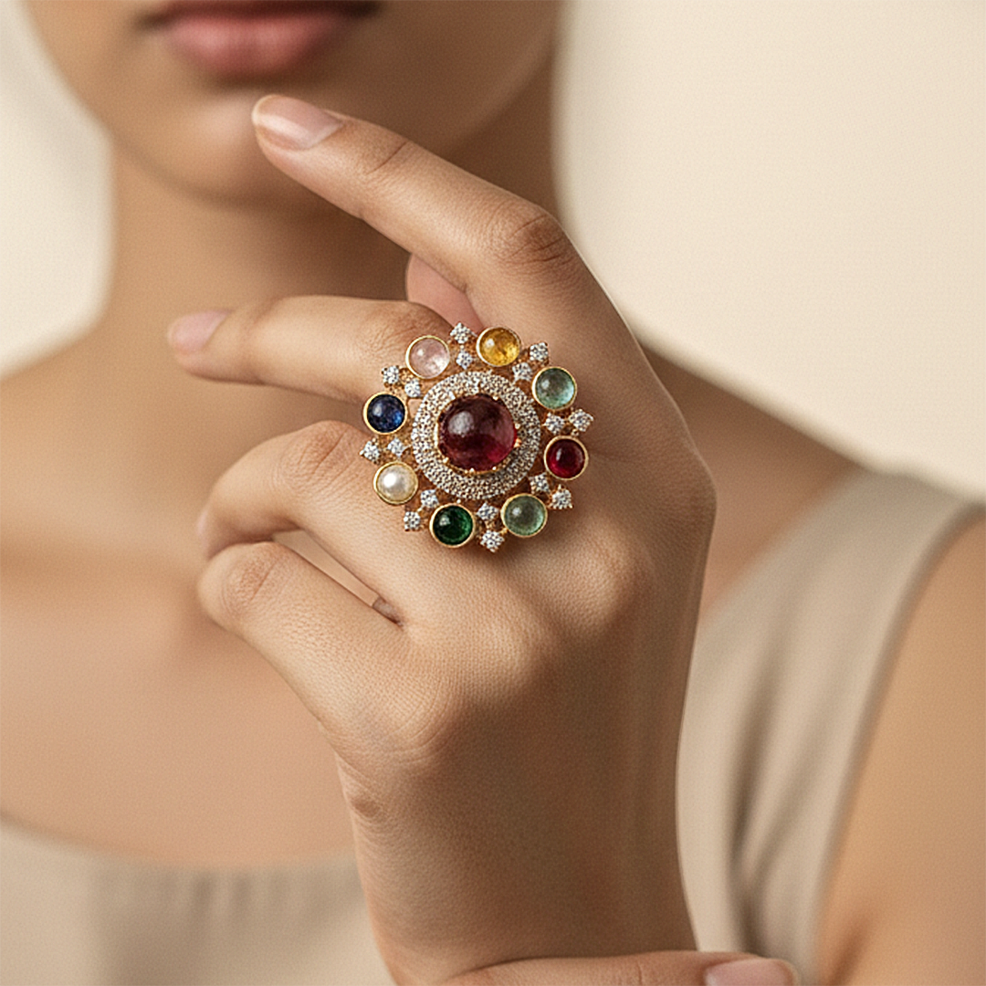 Navratna Bloom Ring
