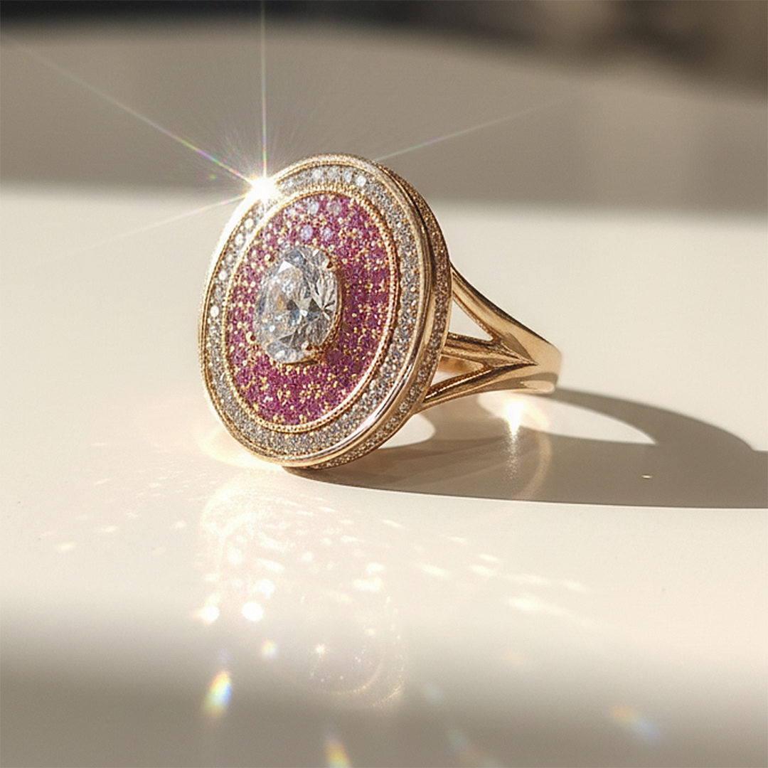 Rose Whisper cocktail ring