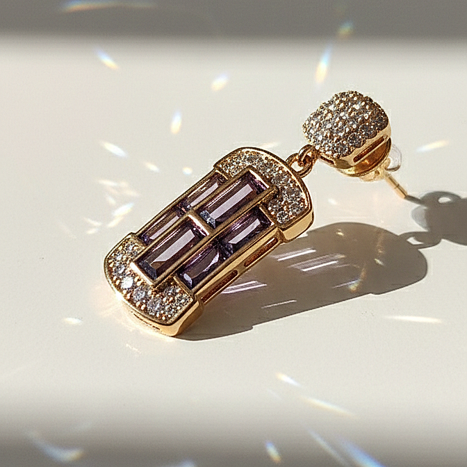 Amethyst Deco Earrings