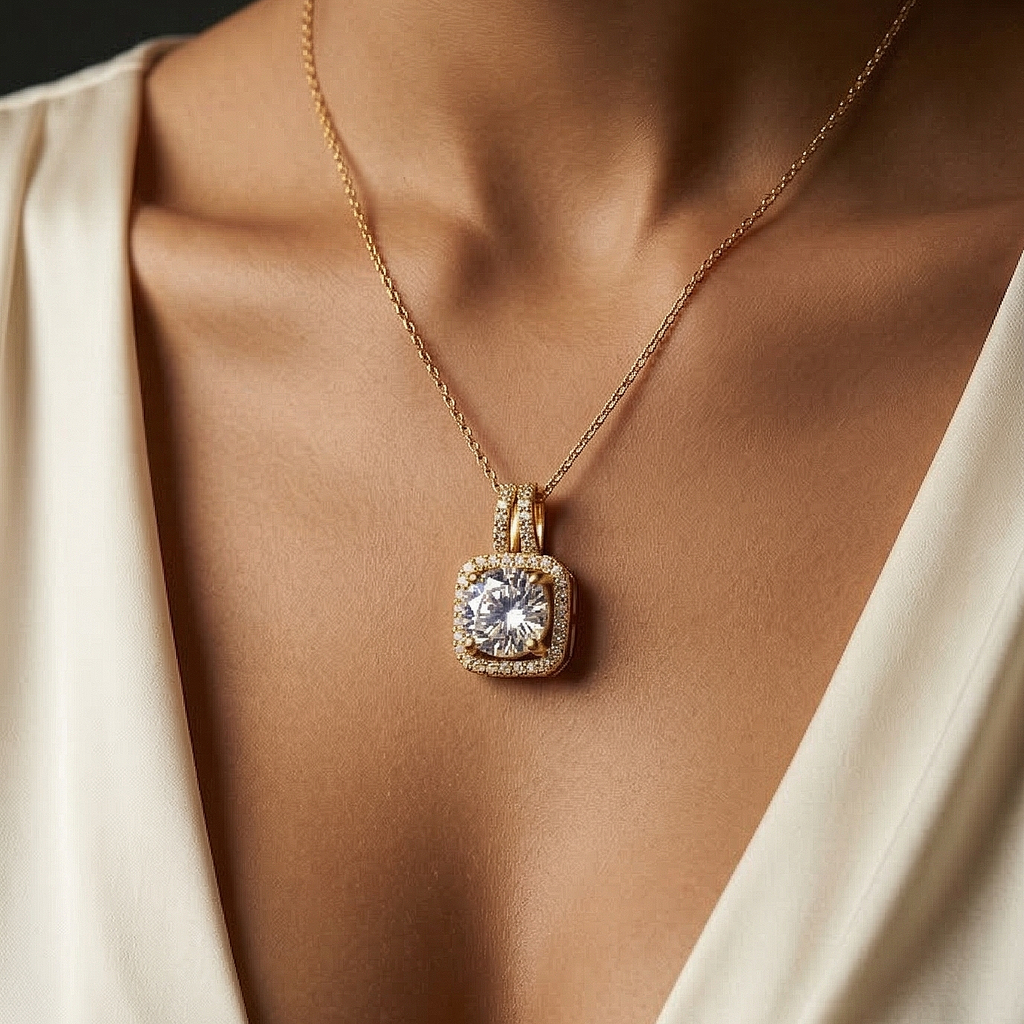 Cushion Halo Pendant