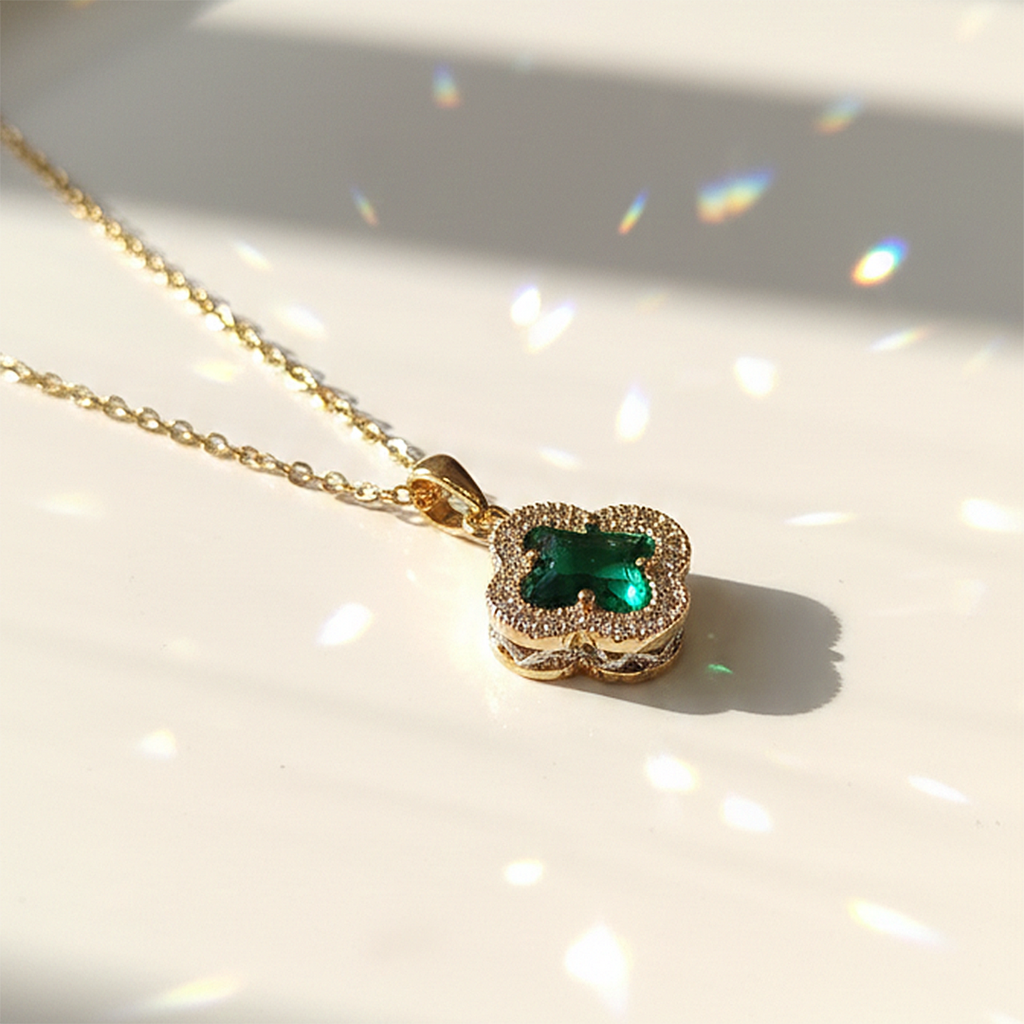 Emerald Clover Pendant