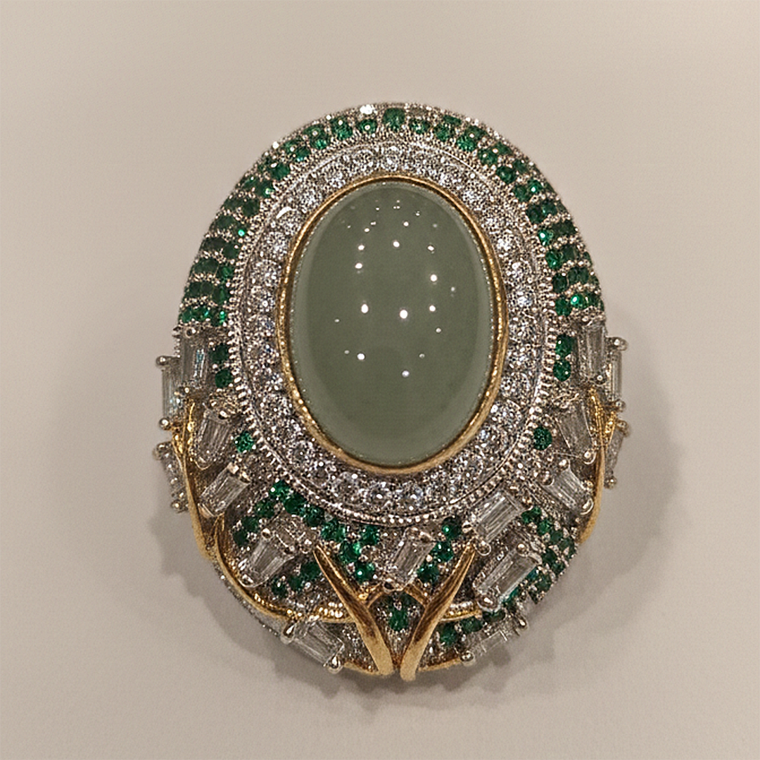 Emerald Halo Earrings