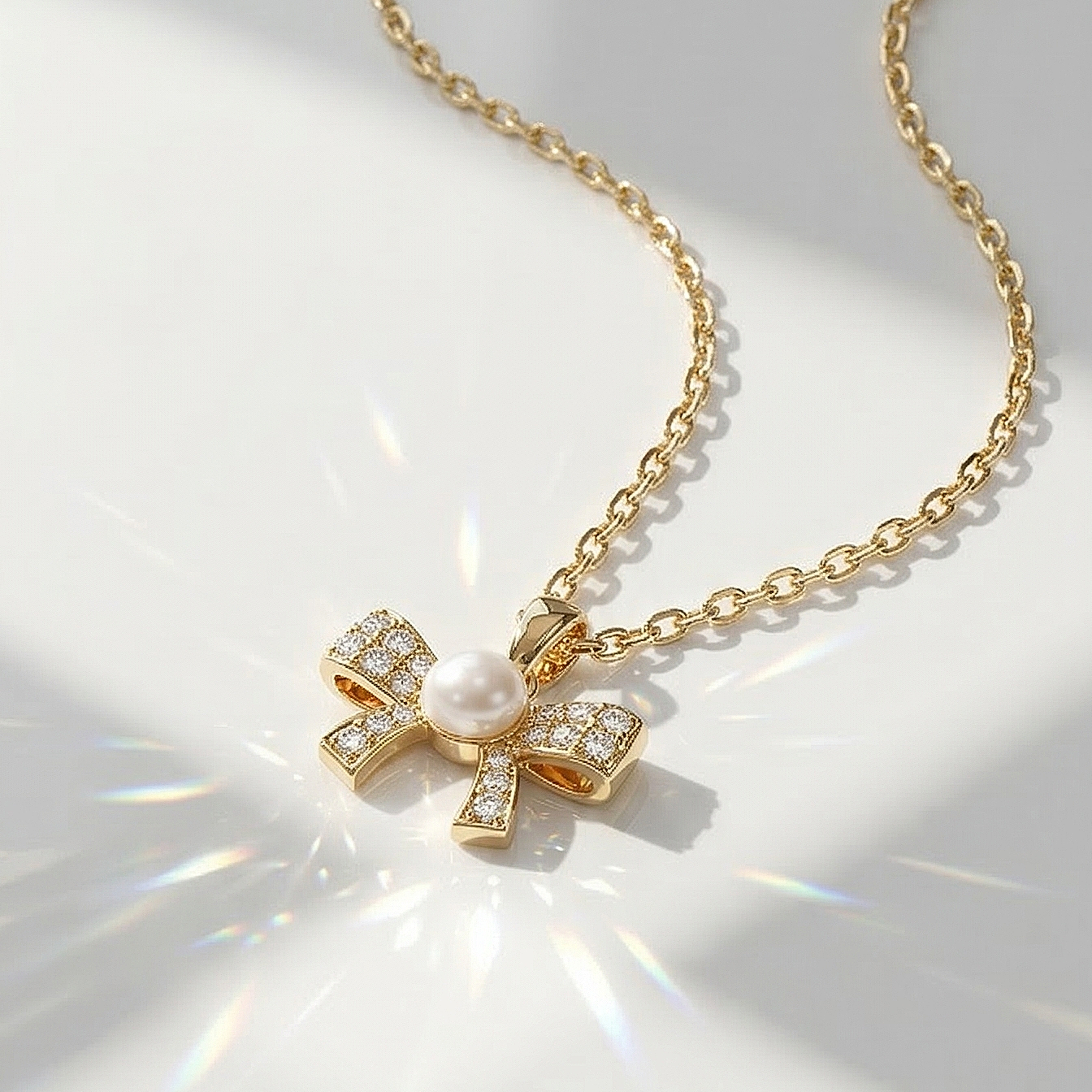 Pearlescent Bow Pendant