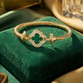 Malachite Clover Bangle