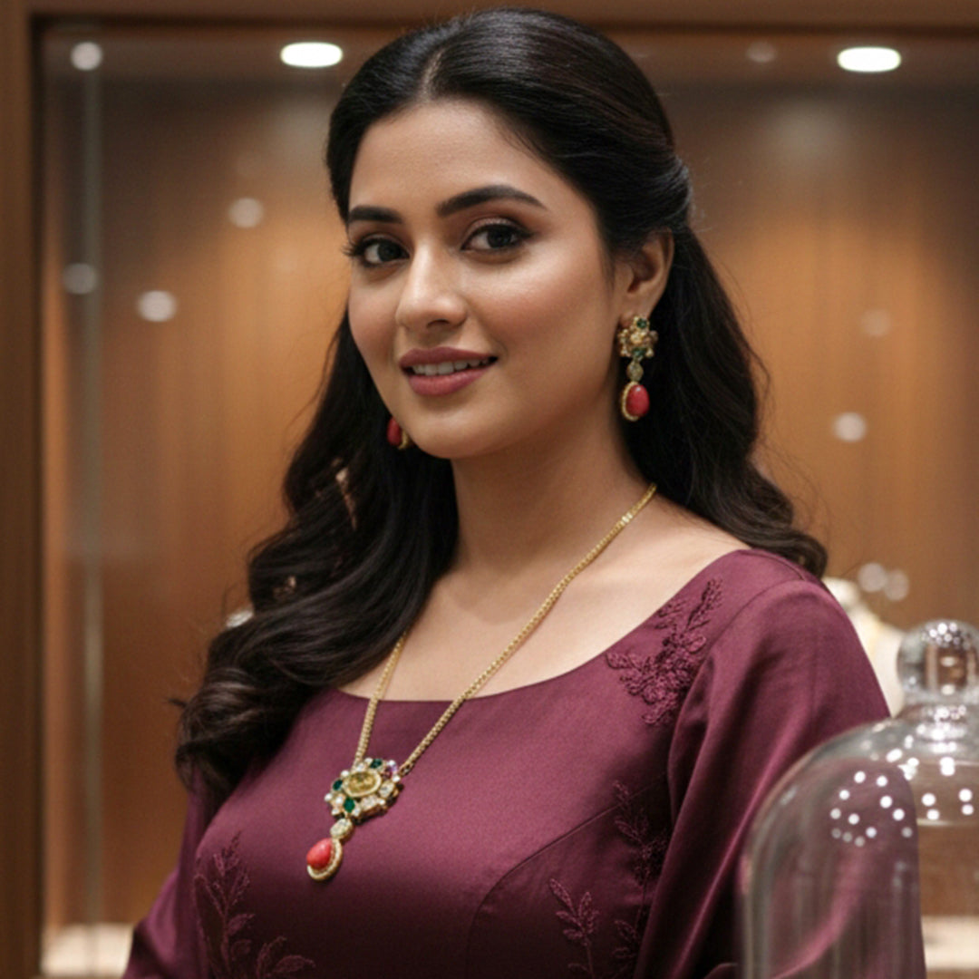 Coral Constellation Pendant Set