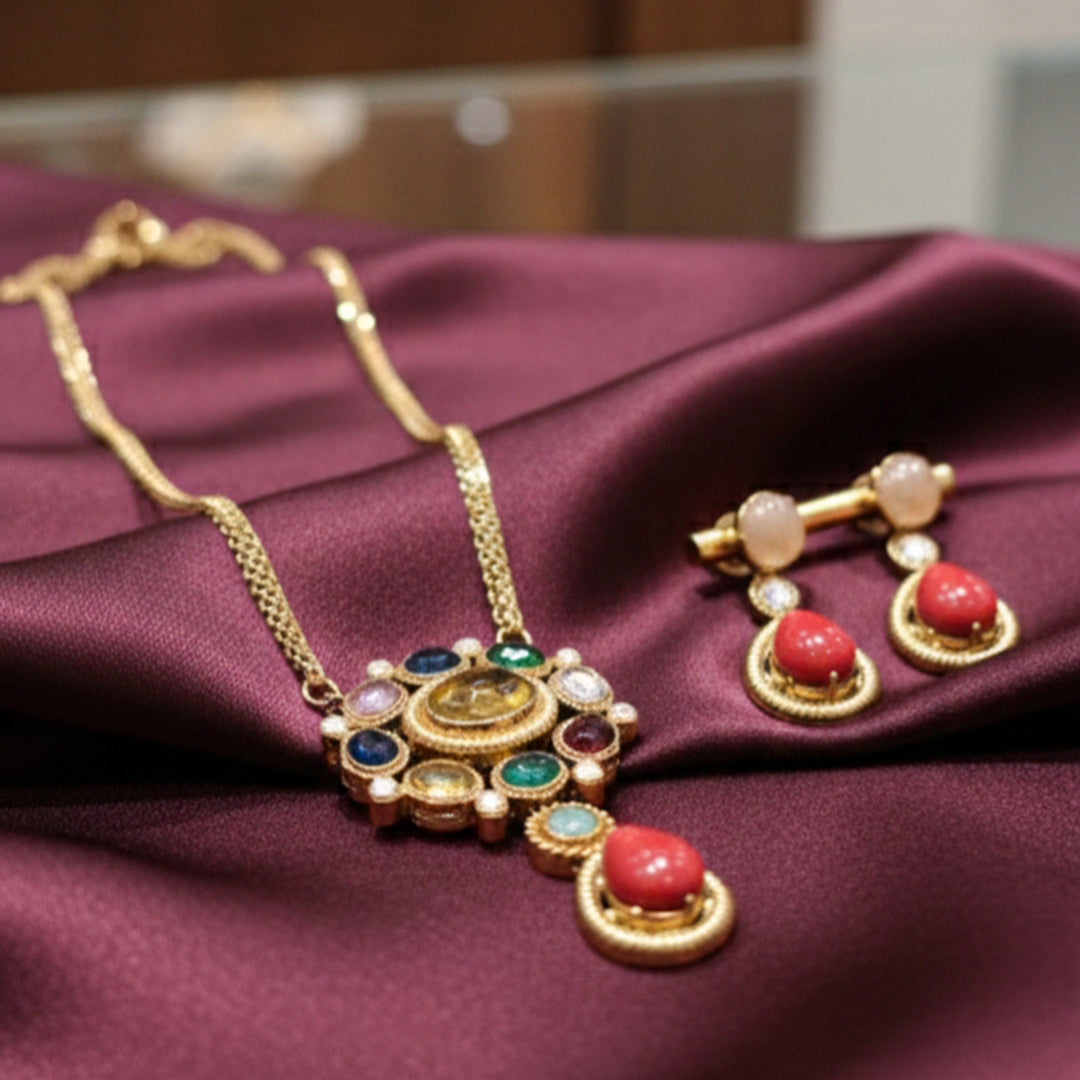 Coral Constellation Pendant Set